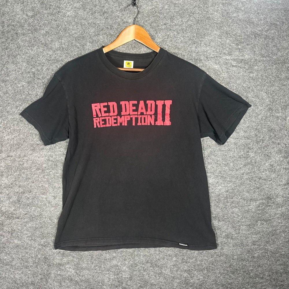Vintage Rockstar 1998 Red Dead Redemption II VTG‎ Mens Black T Shirt Large